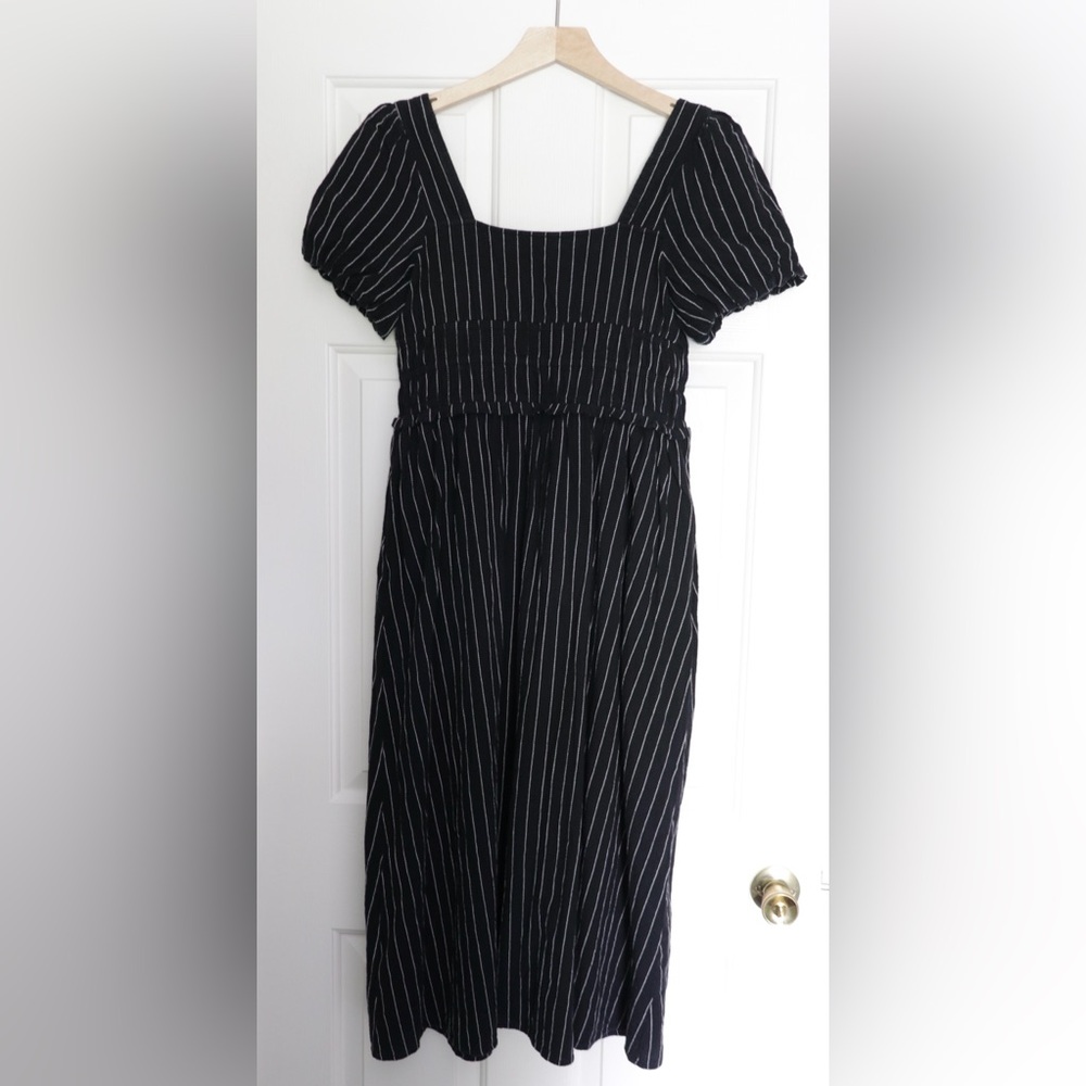 Nobody’s Child Black Pinstripe Midi Dress - Picture 5 of 12